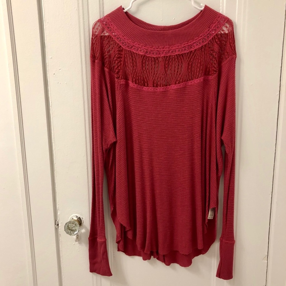 Free People Oversized Magenta Top